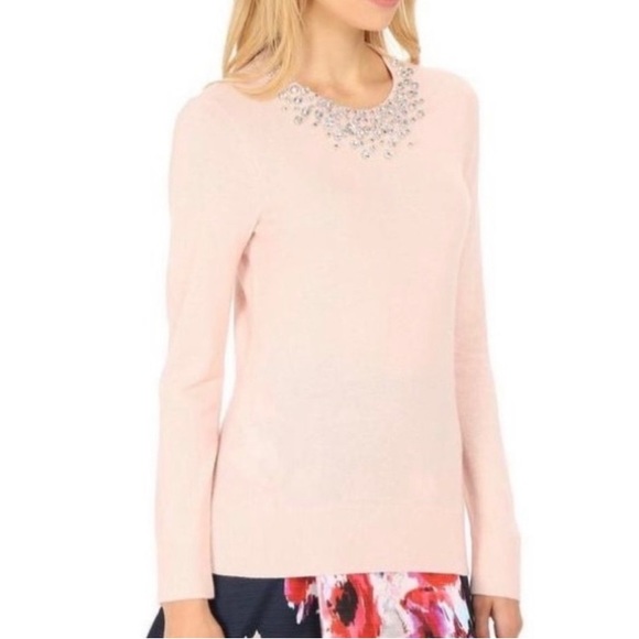 kate spade Sweaters - Kate Spade Do Wonders Embellished Sweater Pastry Pink